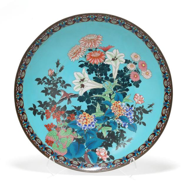 a-palatial-japanese-cloisonne-charger-with-summer-flowers
