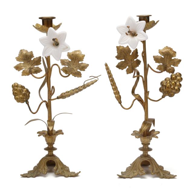 pair-of-belle-epoque-gilt-metal-and-milk-glass-candle-holders