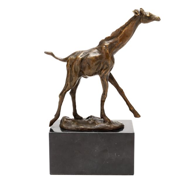 a-bronze-model-of-a-giraffe-signed-milo