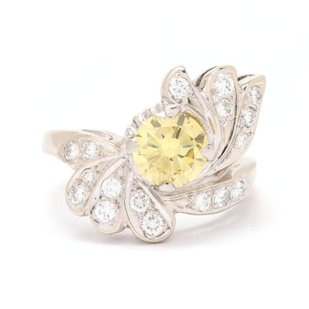 vintage-white-gold-and-fancy-yellow-diamond-ring
