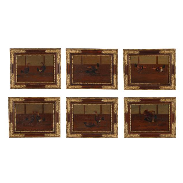 english-school-mid-19th-century-set-of-six-cock-fighting-scenes