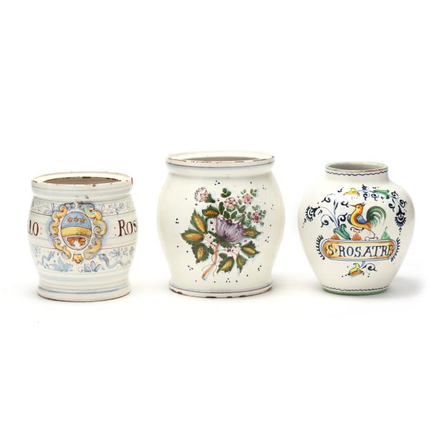 three-italian-faience-apothecary-jars