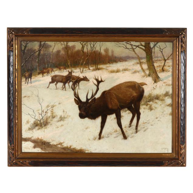 georges-frederic-rotig-french-1873-1961-deer-in-the-snow