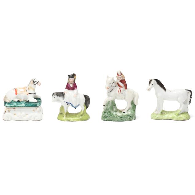 four-miniature-porcelain-figures-and-horses