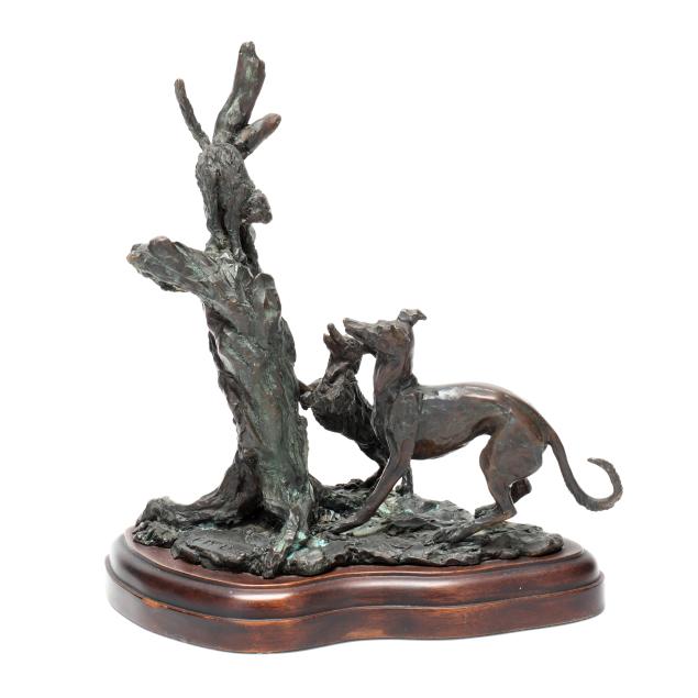 emma-macdermott-irish-20th-21st-century-bronze-group-of-dogs-and-frightened-kitty