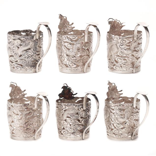 Set of Six Chinese Export Silver Mugs (Lot 3114 - Asian Art