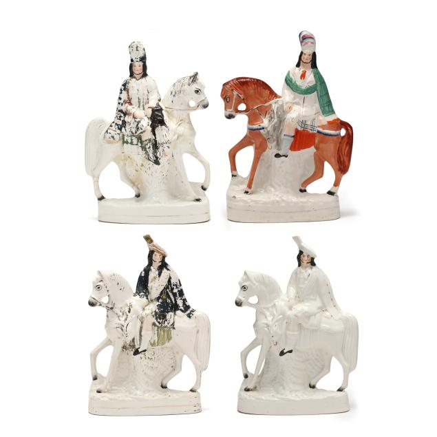 four-staffordshire-figures-of-scottish-highlander-hunters-on-horseback