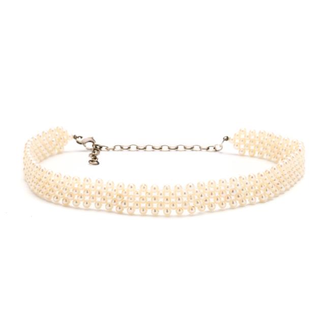 woven-pearl-choker-necklace