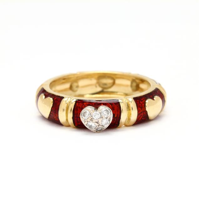 bi-color-gold-enamel-and-diamond-heart-motif-band-hidalgo