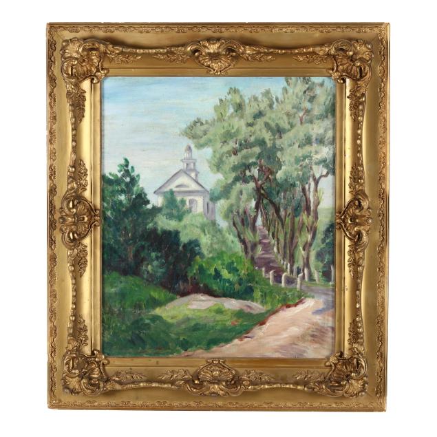 kathleen-bartlett-american-20th-century-church-by-the-hill