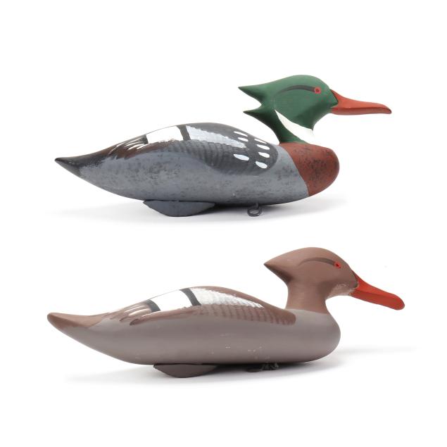 captain-harry-jobes-md-1936-2019-pair-of-red-breasted-mergansers