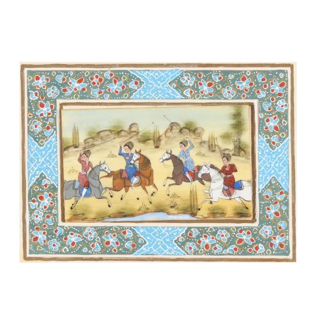 vintage-persian-miniature-painting-of-riders-on-horseback