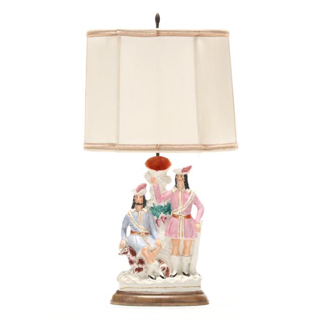 staffordshire-group-table-lamp-with-robin-hood-and-little-john