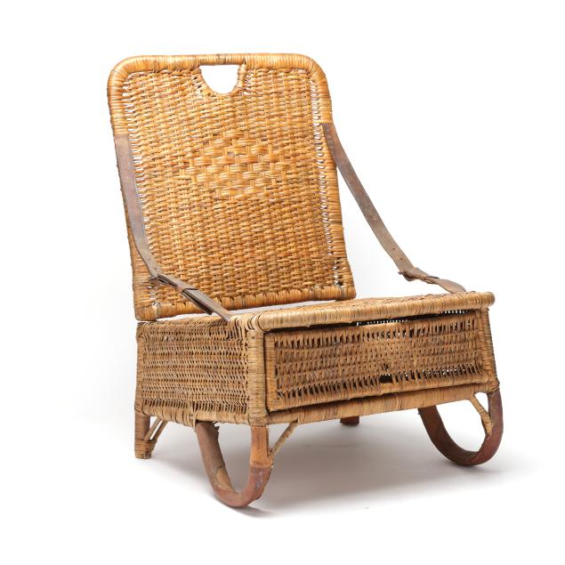vintage-folding-wicker-canoe-chair