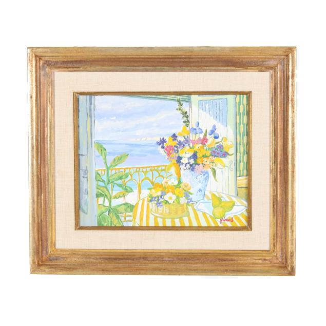 william-grimaud-scottish-b-1942-still-life-with-pears-and-balcony-view