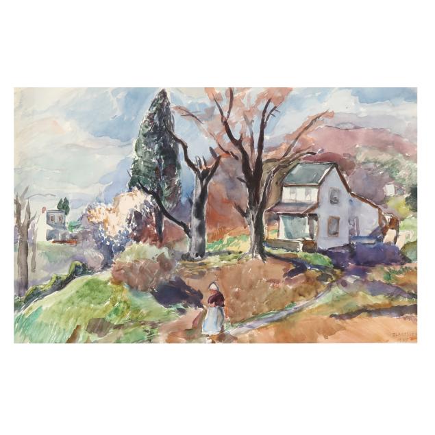 sarah-blakeslee-american-1912-2005-house-with-white-capped-woman