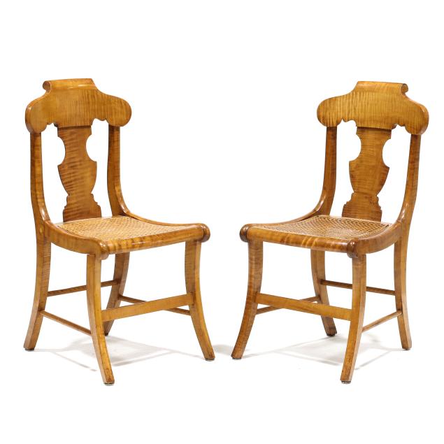 pair-of-american-classical-tiger-maple-side-chairs