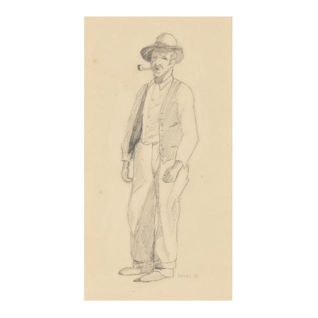 claude-howell-nc-1915-1997-man-with-pipe