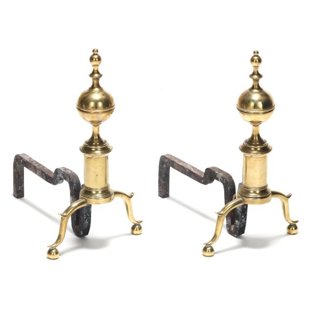 pair-of-american-chippendale-brass-andirons