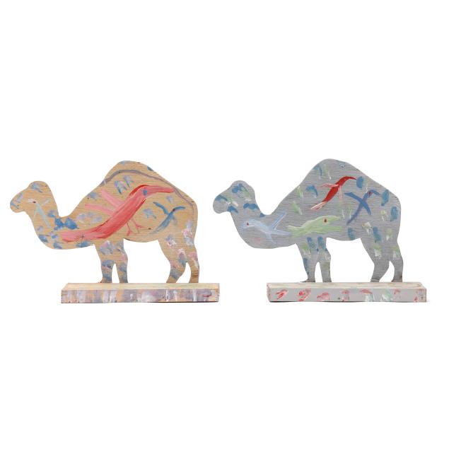 mose-tolliver-american-1925-2006-two-folk-art-camels