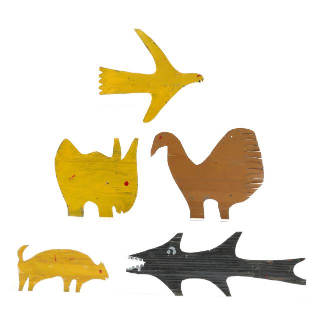 reuben-aaron-miller-american-1912-2006-five-folk-art-animals