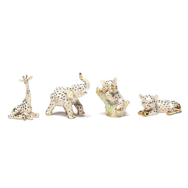 herend-guild-four-gold-fishnet-porcelain-wild-animals