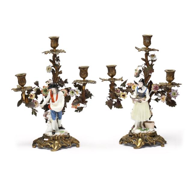 pair-of-antique-porcelain-figures-of-peasants-mounted-as-bronze-candelabra
