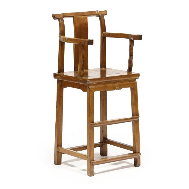 chinese-carved-wood-child-s-highchair