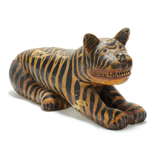 southeast-asian-carved-and-painted-recumbent-tiger