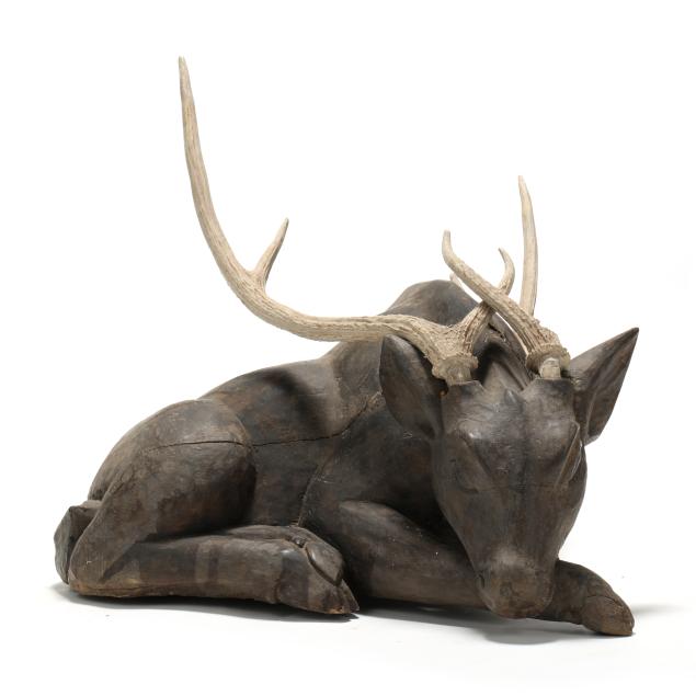 southeast-asian-carved-wood-recumbent-stag