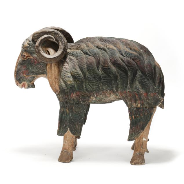 southeast-asian-large-carved-and-painted-wood-ram