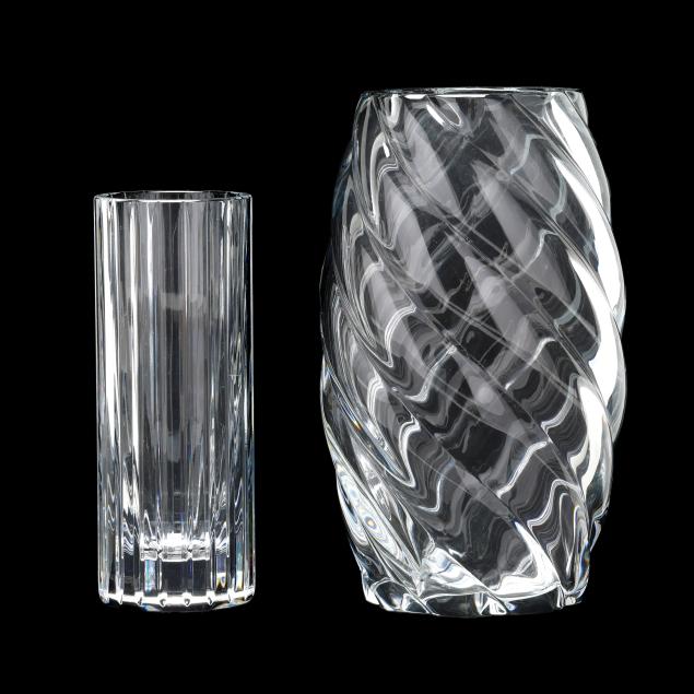 two-baccarat-crystal-flower-vases