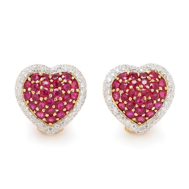 gold-ruby-and-diamond-heart-motif-earrings