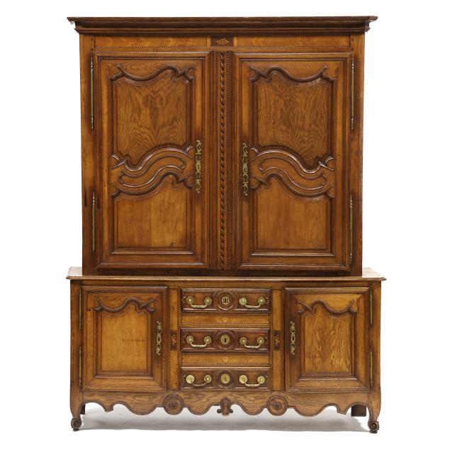 louis-xv-carved-and-inlaid-oak-buffet-a-deux-corps
