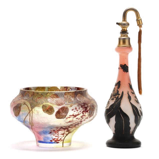 a-fine-bohemian-acid-etched-and-enamel-decorated-glass-vase-and-cameo-glass-perfume-bottle