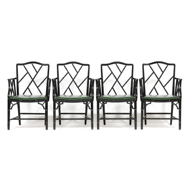 four-chinese-chippendale-style-lacquered-armchairs
