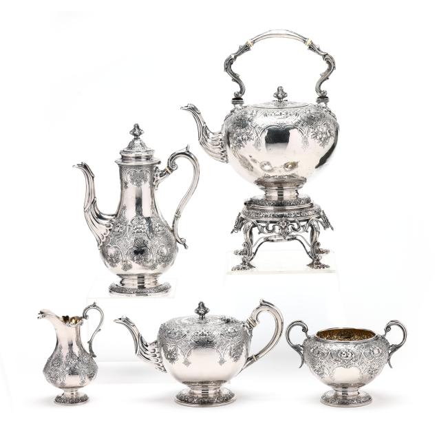 victorian-irish-silver-five-piece-tea-coffee-service