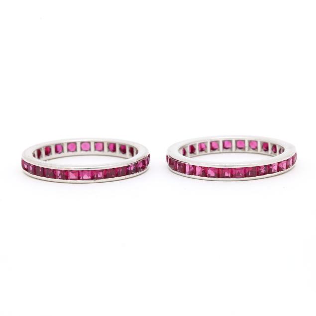 pair-of-white-gold-and-ruby-eternity-bands