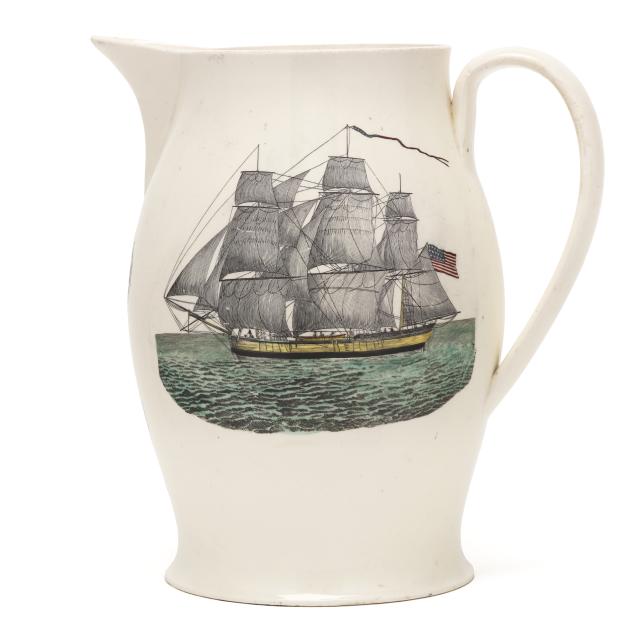 large-commemorative-liverpool-creamware-pitcher-i-success-to-the-infant-navy-of-america-i