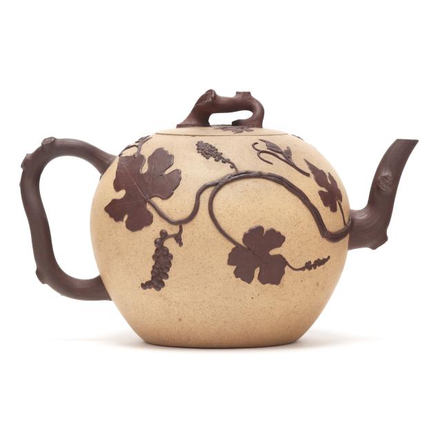 yixing-teapot-and-cover-with-grape-decoration