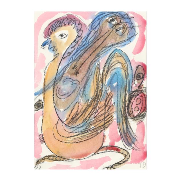 thornton-dial-american-1928-2016-untitled-woman-bird-and-snake