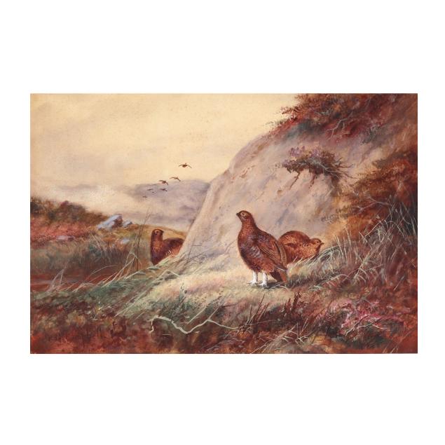 r-g-campbell-20th-century-partridges-in-a-landscape