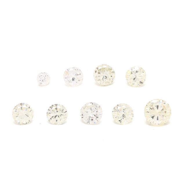 group-of-nine-round-cut-loose-diamonds