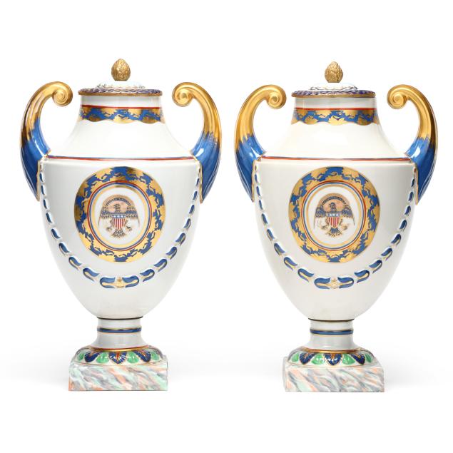 pair-of-chinese-export-style-pistol-handled-covered-porcelain-urns