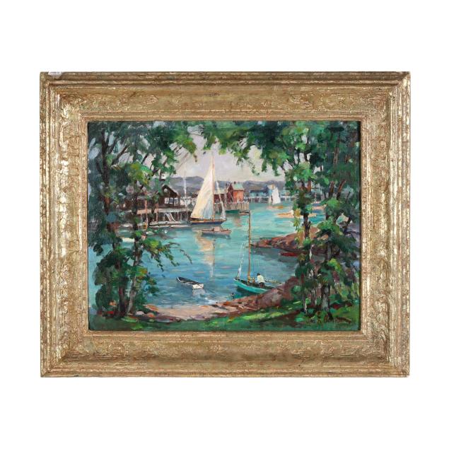 james-king-bonnar-american-1883-85-1961-landscape-with-view-of-harbor