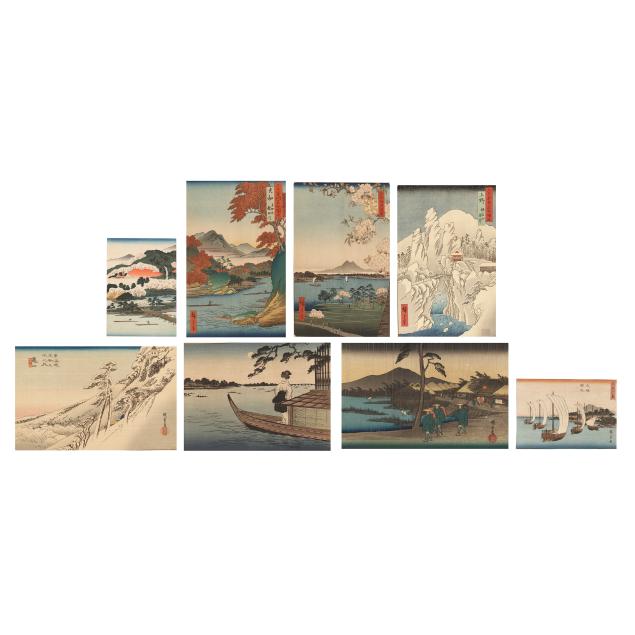 after-utagawa-hiroshige-japanese-1797-1858-eight-works-on-paper
