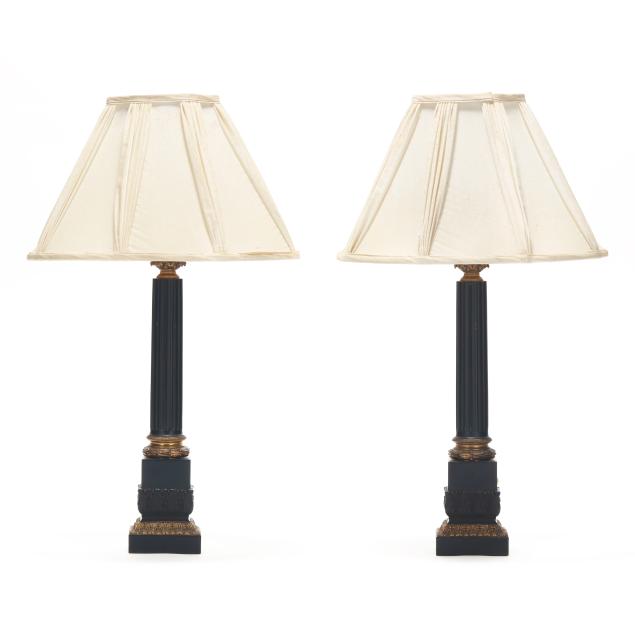 pair-of-neoclassical-style-gilt-and-tole-painted-table-lamps