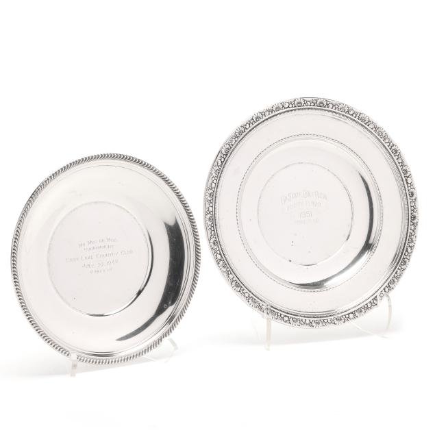 two-sterling-silver-golf-trophy-plates