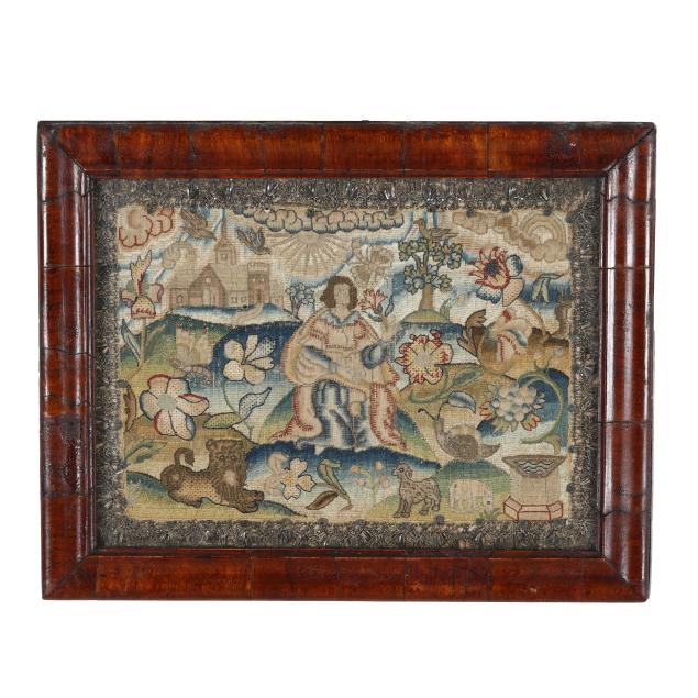 charles-ii-period-needlepoint-panel-with-metallic-lace-border