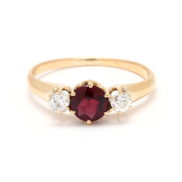gold-garnet-and-diamond-ring